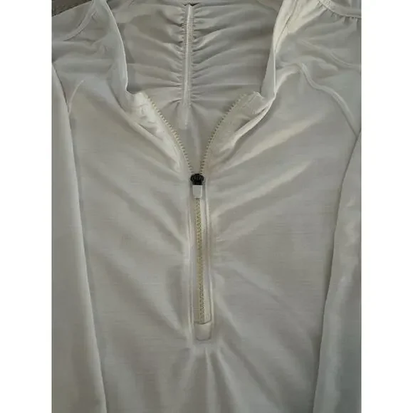 Athleta Womens Tank Green Racerback, White Half Zip, Blue Long Sleeve Lot Size S - Picture 8 of 16